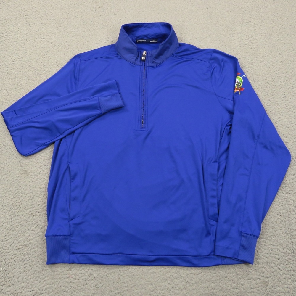 B Draddy Mens XL Half Zip Sport Performance Golf Pullover Blue Big Dog Sweater